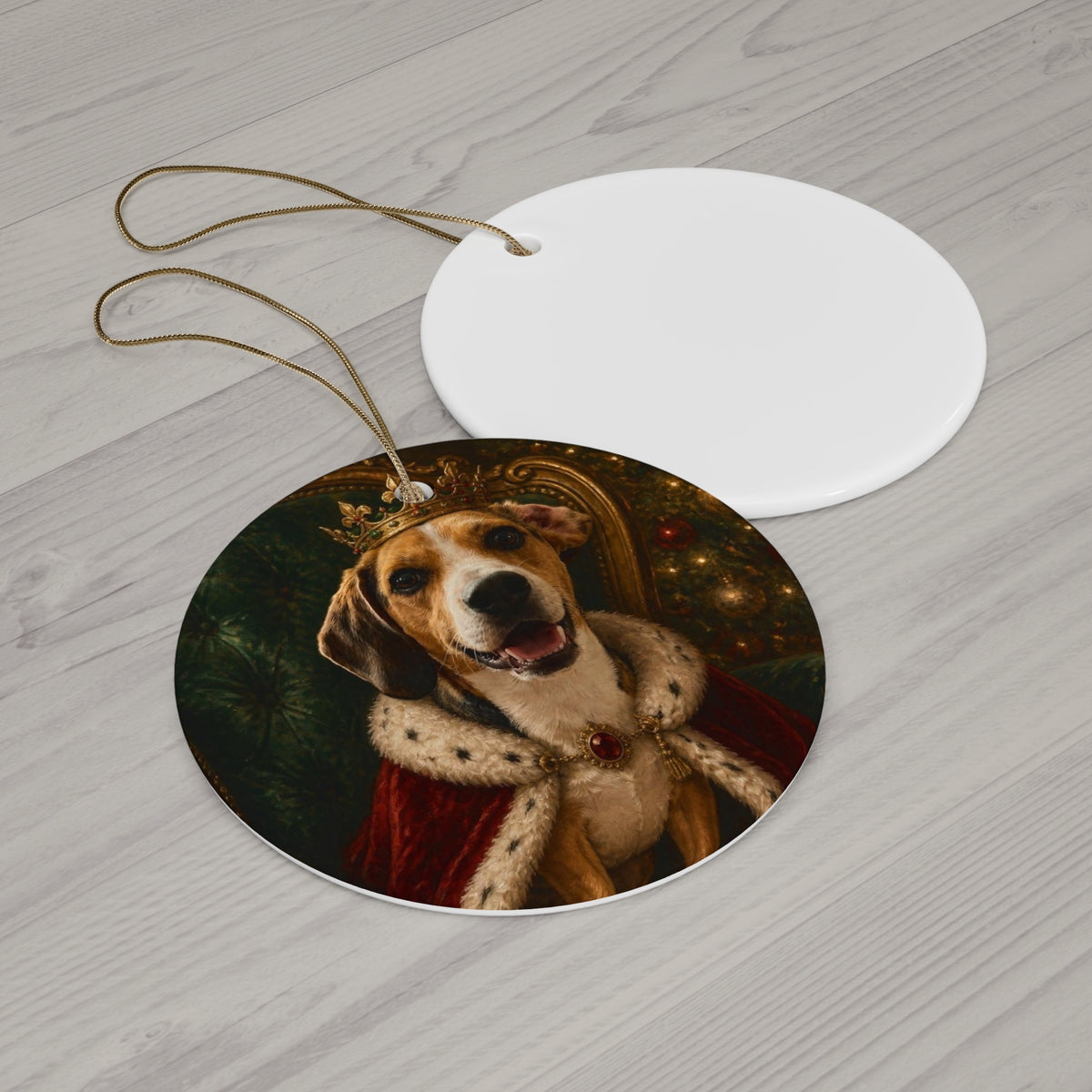 Custom Pet Portrait Christmas Ornament, view 3