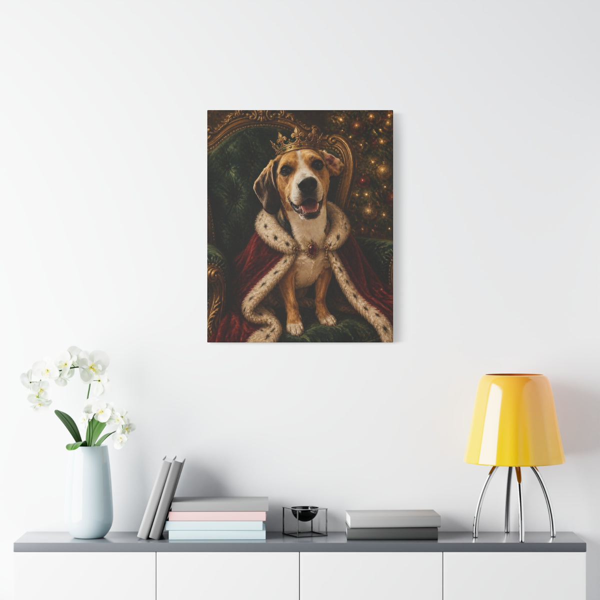 Custom Christmas Pet Portrait Canvas - Royal, Cozy or Elf Portrait of Your Dog or Cat From Your Photo