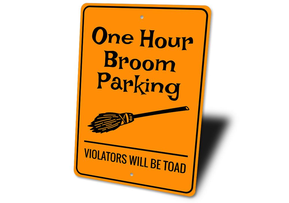 Broom Parking Halloween Sign, view 3