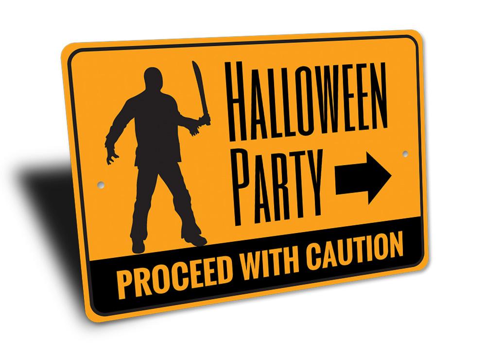 Halloween Party Caution Sign, view 2