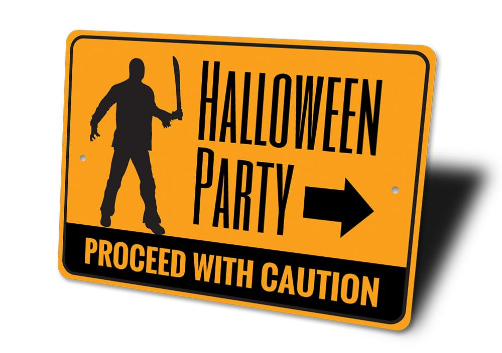 Halloween Party Caution Sign, view 3