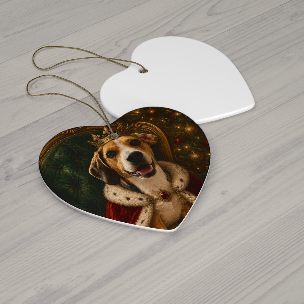 Custom Pet Portrait Christmas Ornament - Your Dog or Cat Painted From Your Photo, Circle or Heart