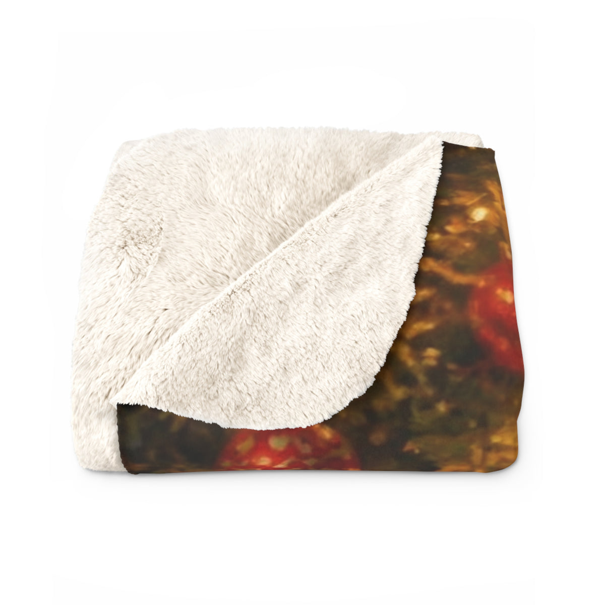 Custom Pet Portrait Sherpa Blanket - Your Dog or Cat Painted in Christmas Style From Your Photo