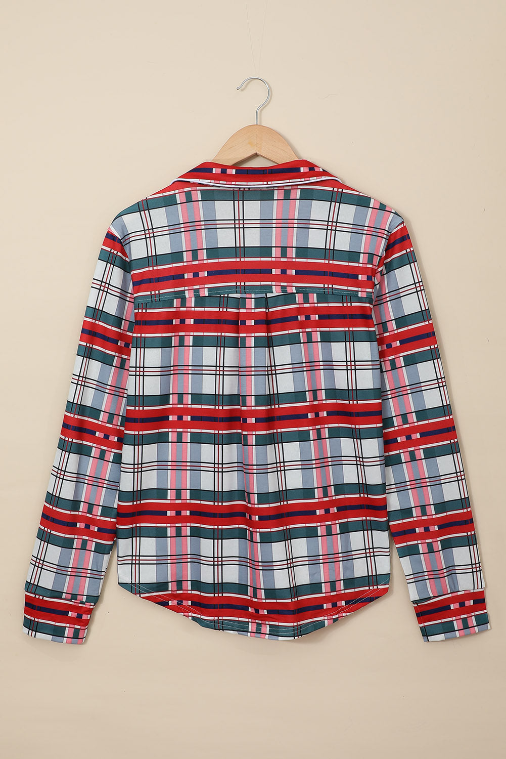 Red Plaid Christmas Pajama Set — Button-Down Top & Pants for Women