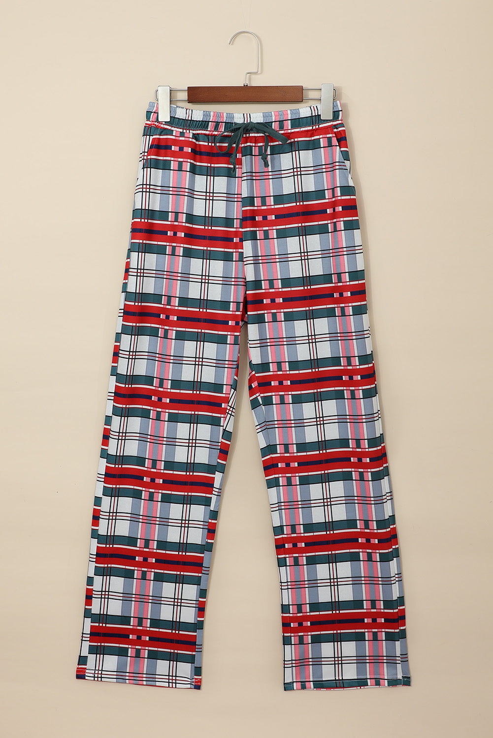 Red Plaid Christmas Pajama Set — Button-Down Top & Pants for Women
