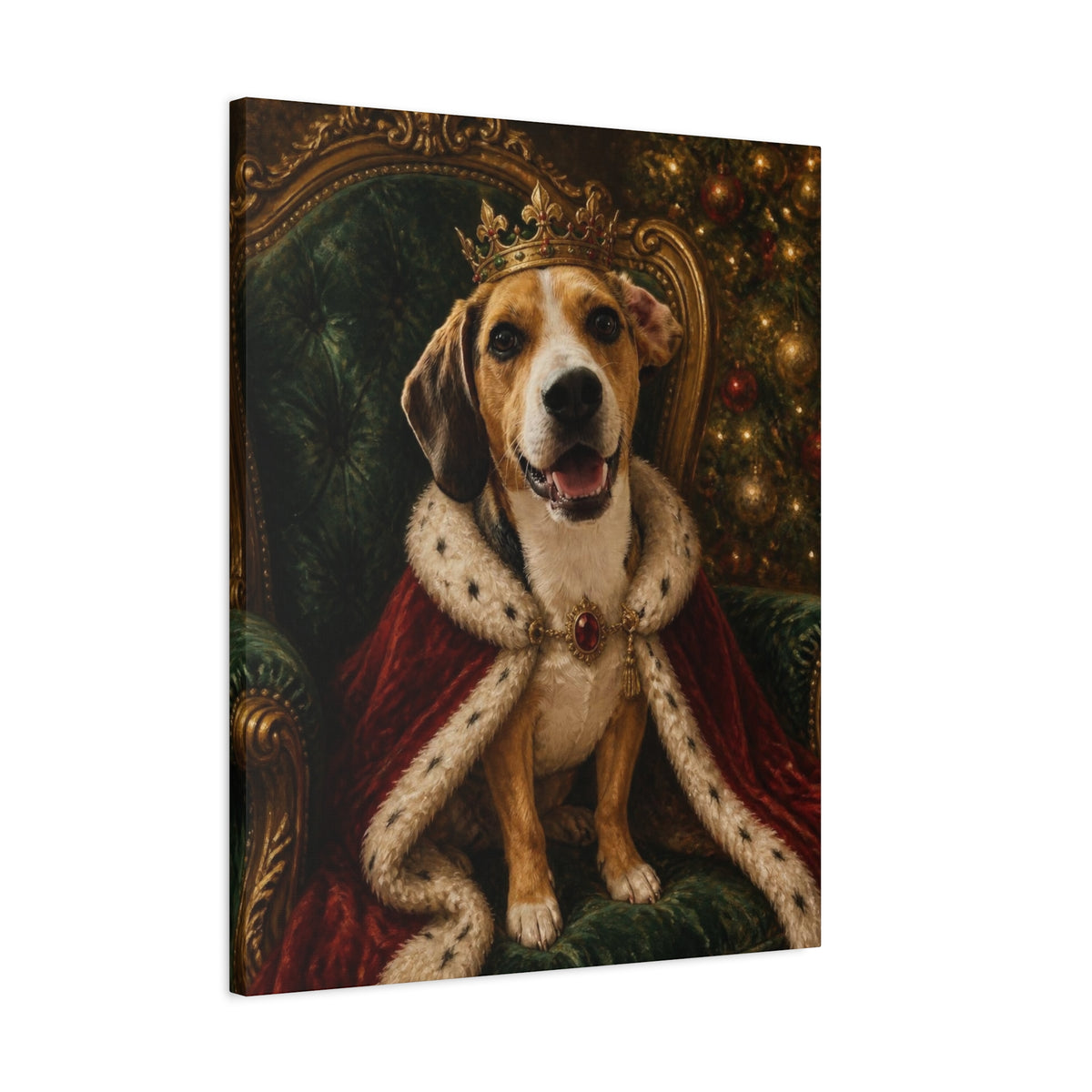 Custom Christmas Pet Portrait Canvas - Royal, Cozy or Elf Portrait of Your Dog or Cat From Your Photo