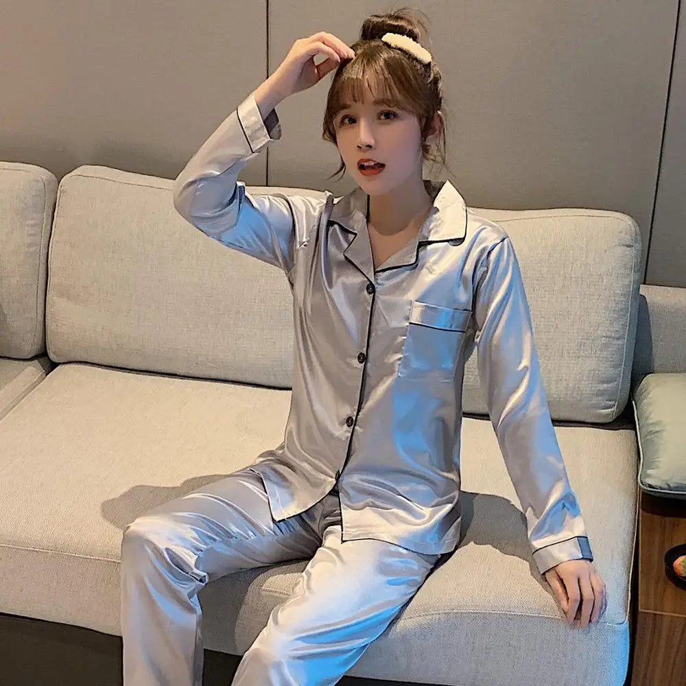 The Classic Satin Button-Down Pajamas
