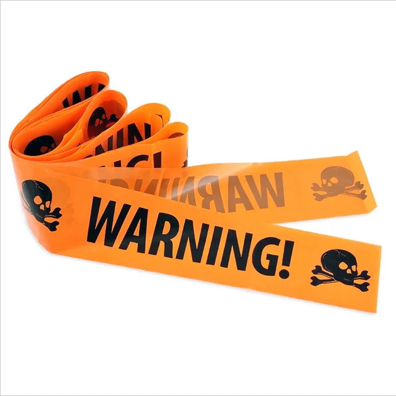 Skull Warning Tape Halloween Decoration