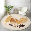 Fall Leaves Pattern Washable Round Rug