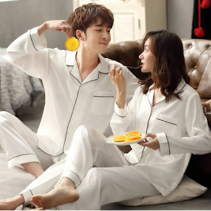 The Classic Satin Button-Down Pajamas