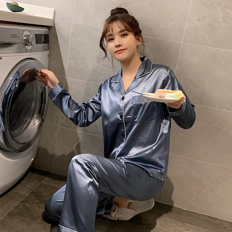 The Classic Satin Button-Down Pajamas