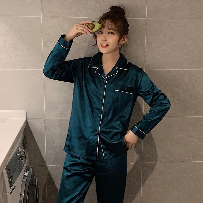 The Classic Satin Button-Down Pajamas