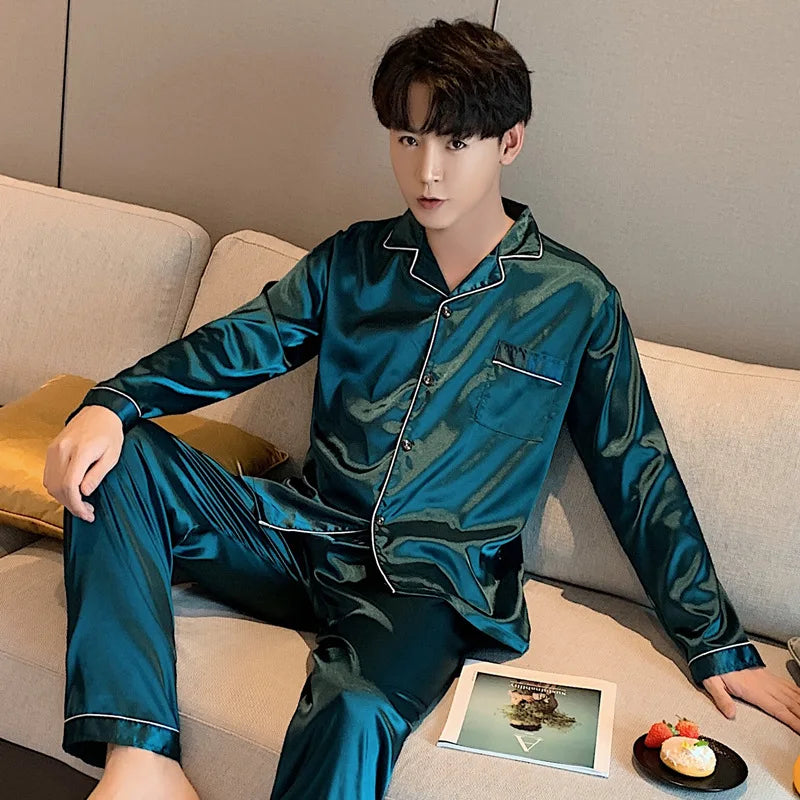 The Classic Satin Button-Down Pajamas