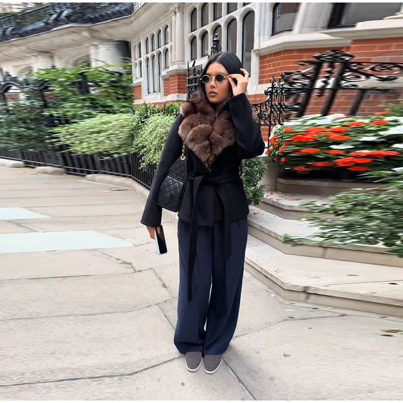 The Lace-Up Shawl-Collar Coat