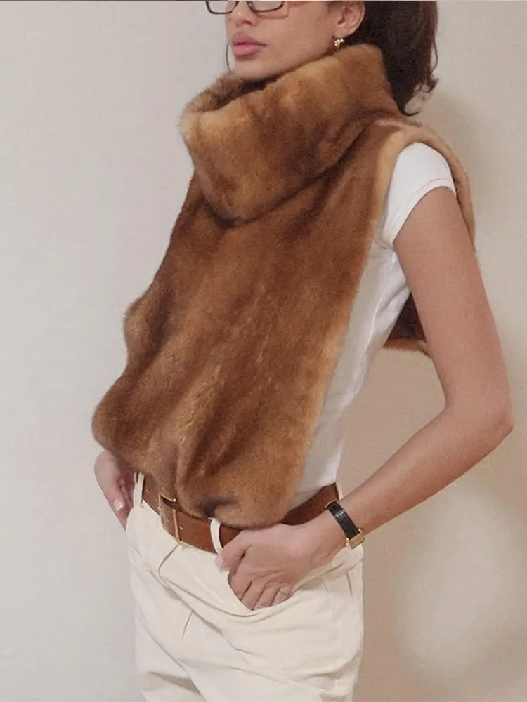 The Cruelty-Free Leather Jacket with Fur Collar