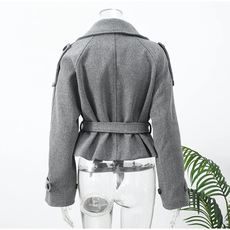 The High-Collar Lace-Up Overcoat