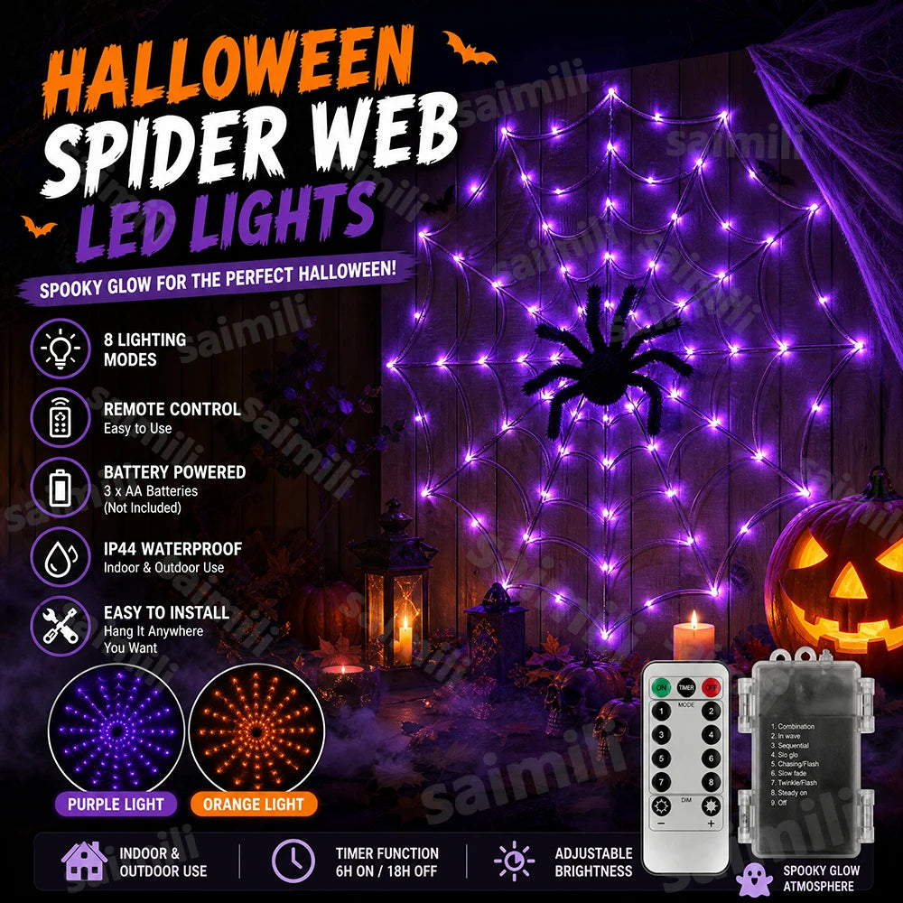 Spider Web LED String Lights