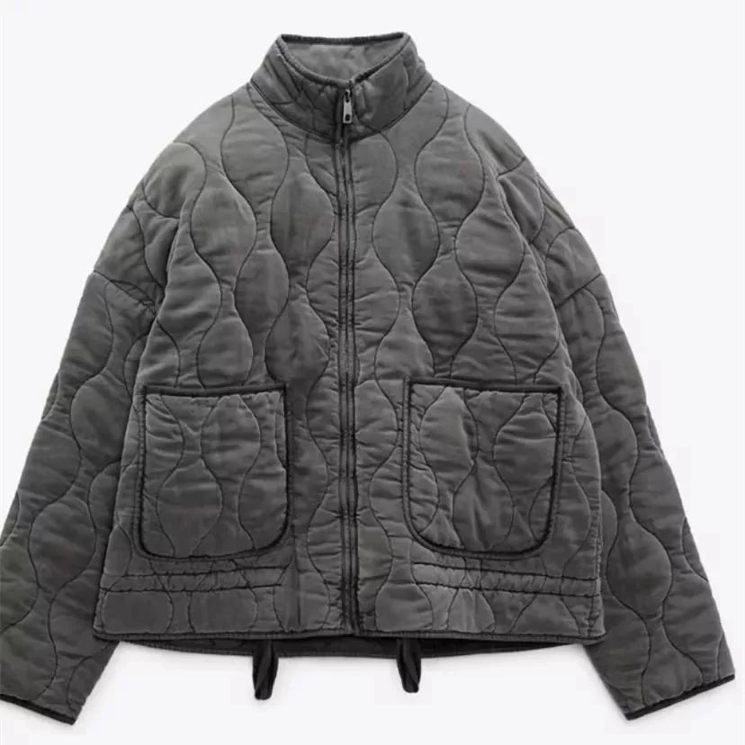 The Quilted High-Collar Jacket