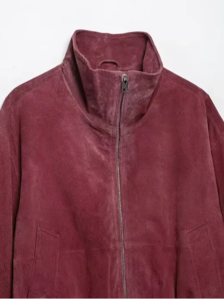 The Wine Stand-Collar Pilot Jacket