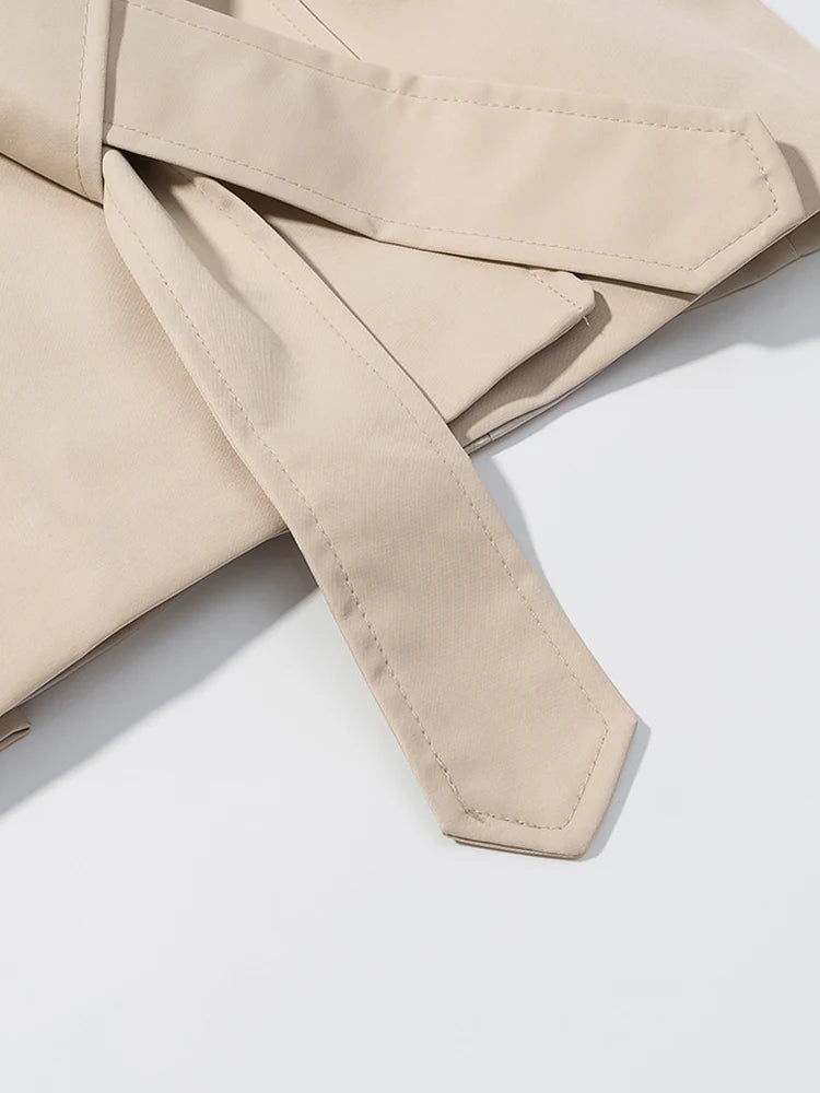 The Lace-Up Belted Short Trench