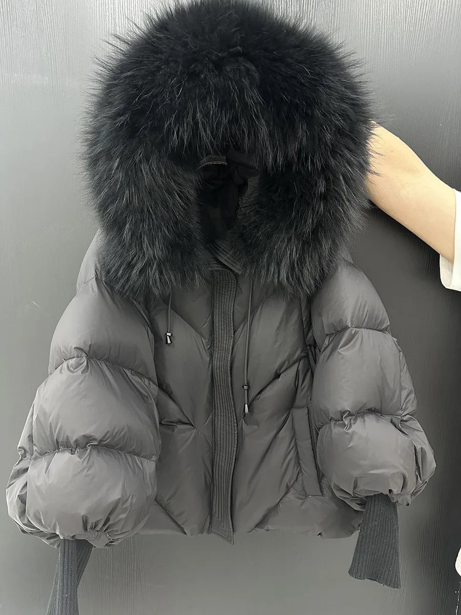 The Down Puffer with Natural Fur Collar