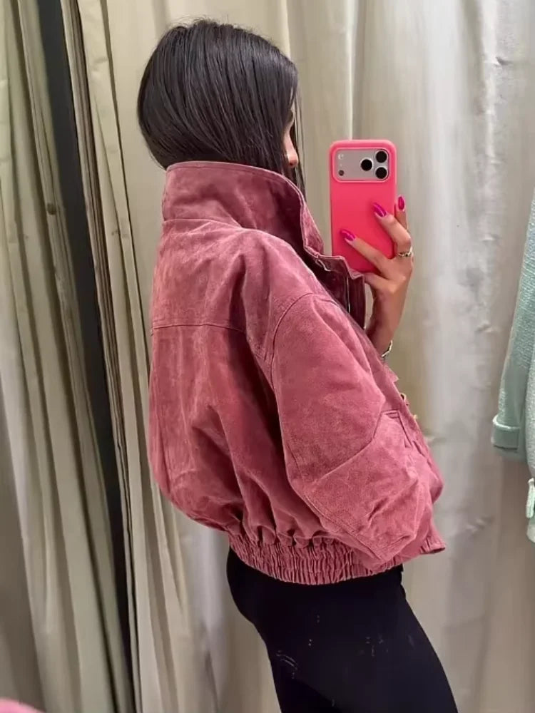The Wine Stand-Collar Pilot Jacket
