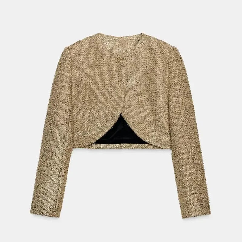 The Metallic Tweed Cropped Jacket