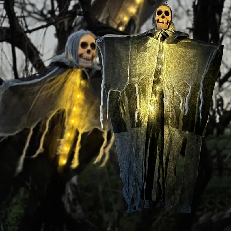 Hanging Skull Ghost Decoration, view 2