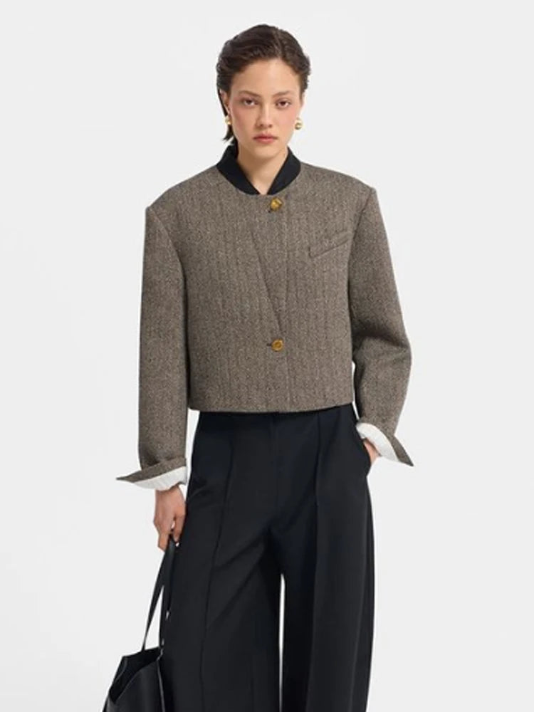 The Contrast-Trim Tweed Blazer