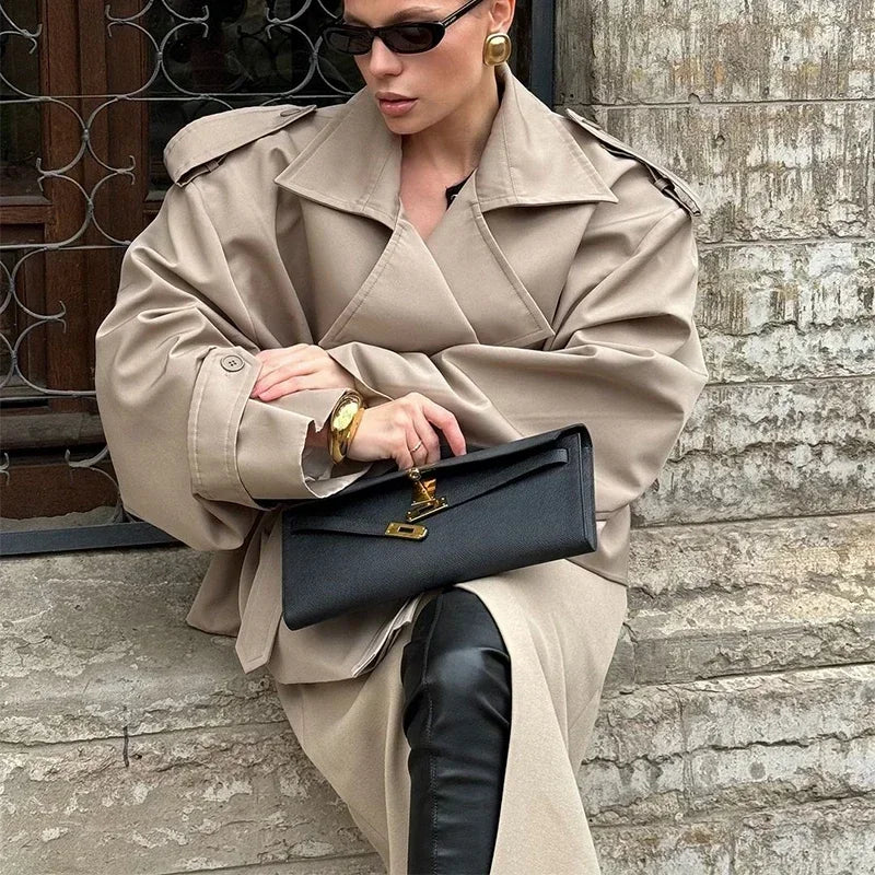 The Lace-Up Belted Short Trench