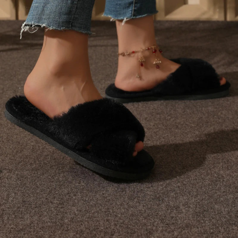 The Crossover Faux-Fur Slide