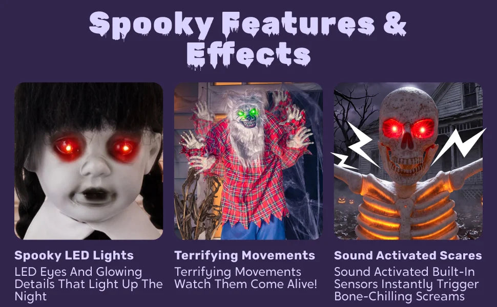 6 ft Animated Flying Grim Reaper with Light & Sound