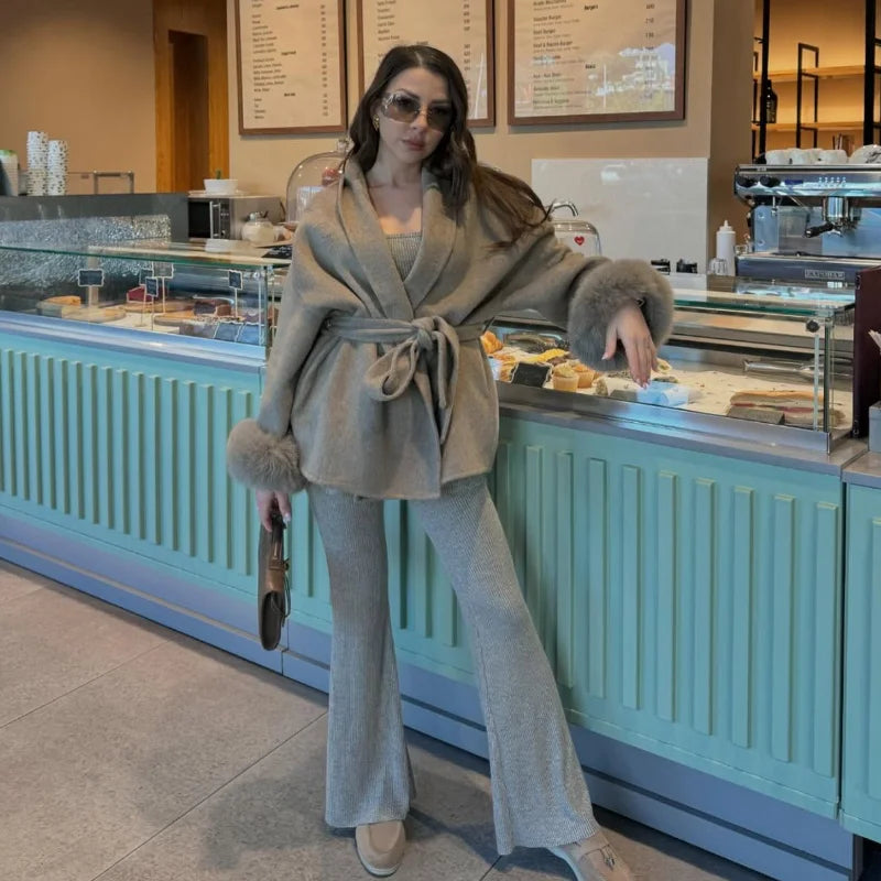 The Cruelty-Free Fur Cuff Wrap Coat