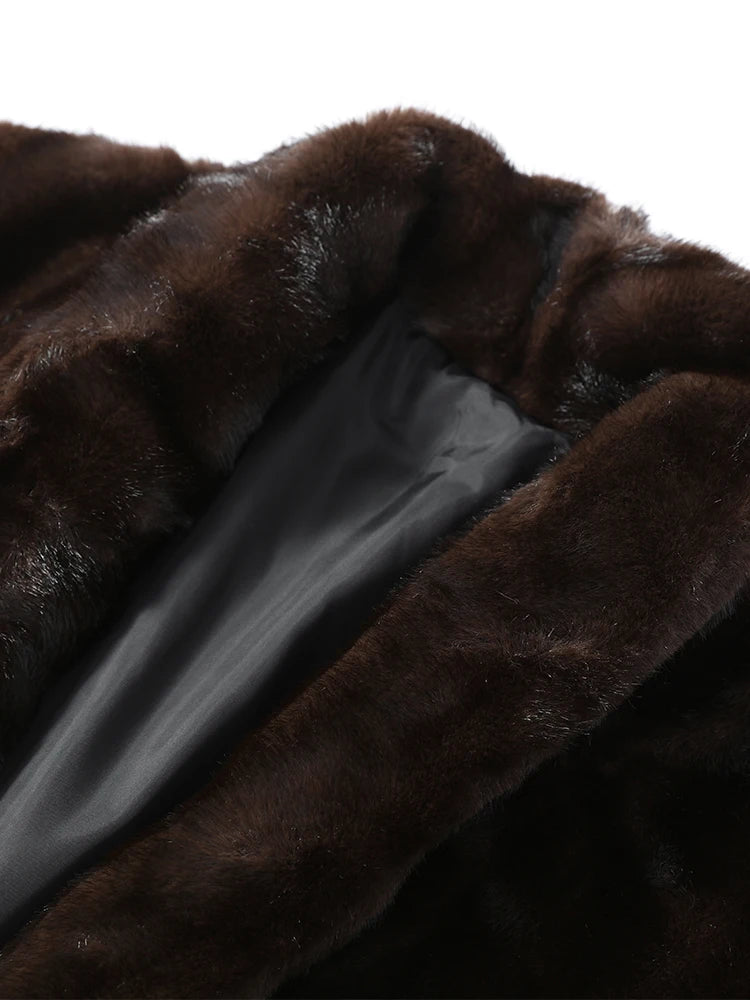 The Lace-Up Long Cruelty-Free Fur Coat