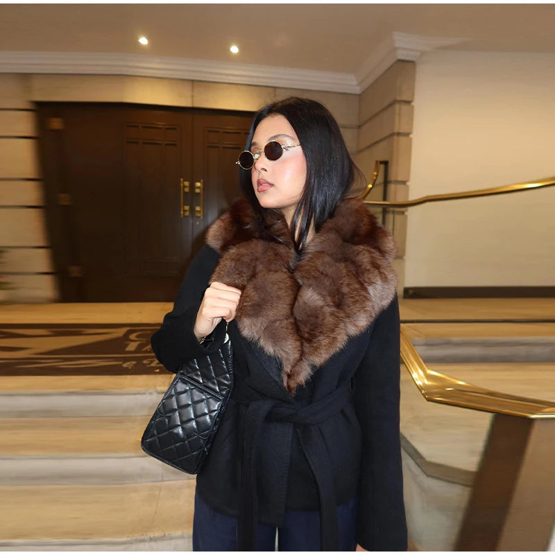 The Lace-Up Shawl-Collar Coat