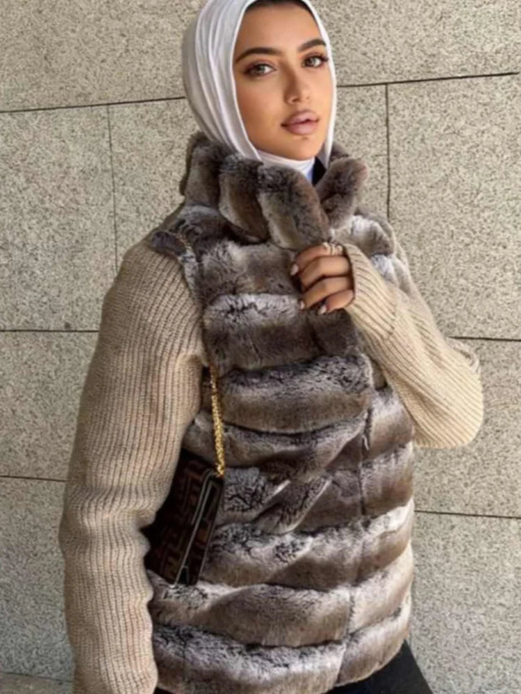 The Cruelty-Free Fur Panel Zip Jacket