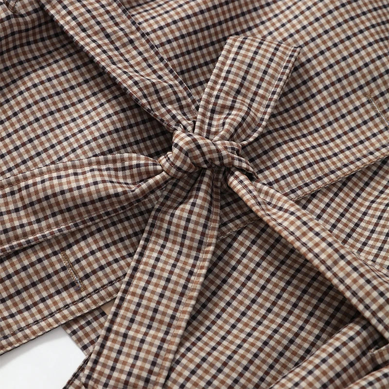 The Plaid Belted Short Trench
