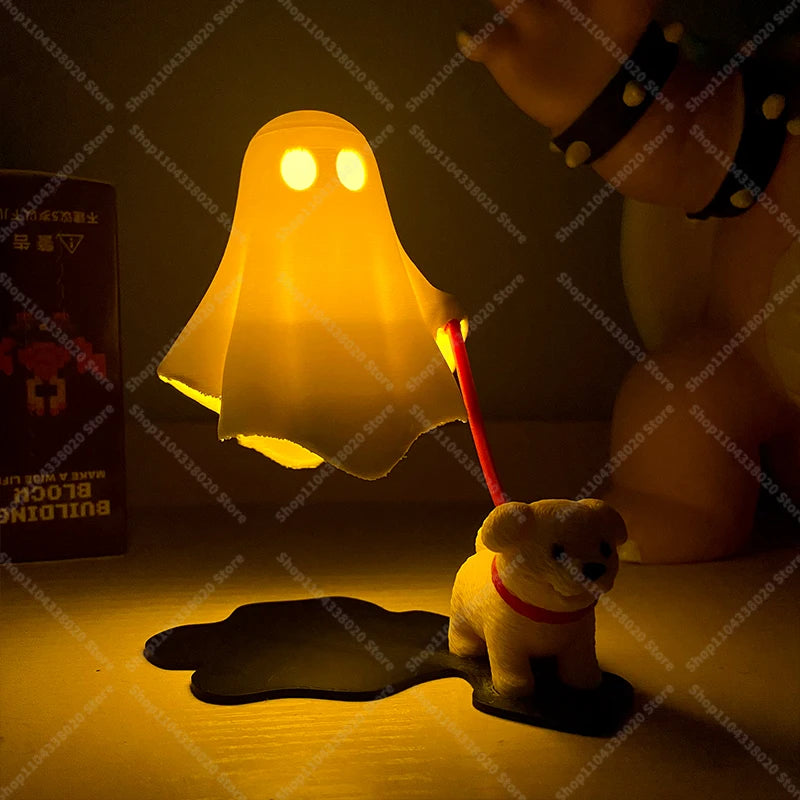Ghost & Dog Night Light — Warm Halloween Glow