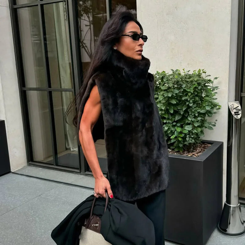 The Belted Cruelty-Free Fur Shawl Coat
