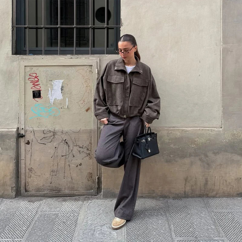 The Zip Cruelty-Free Suede Belted Jacket