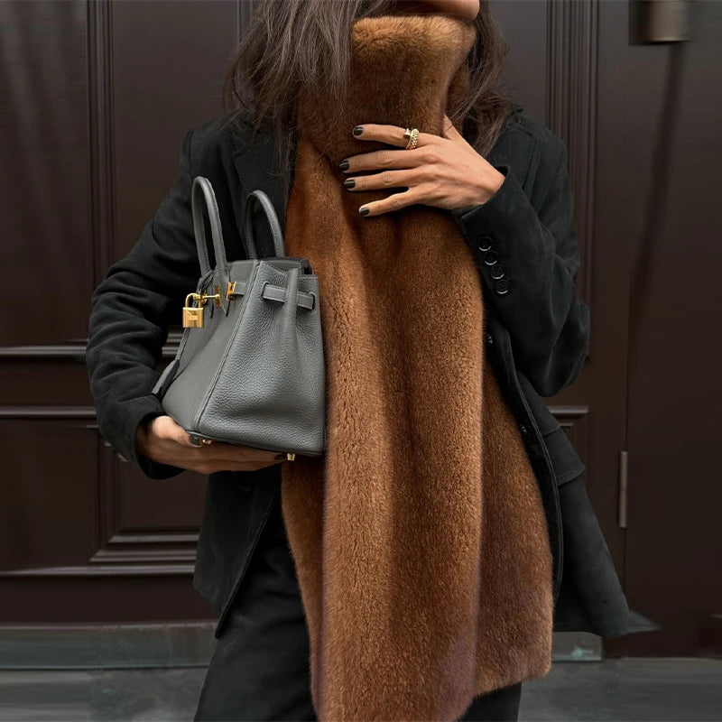 The Belted Cruelty-Free Fur Shawl Coat