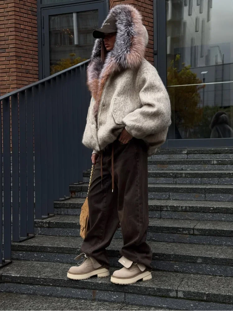 The Cruelty-Free Fur Trim Patchwork Coat