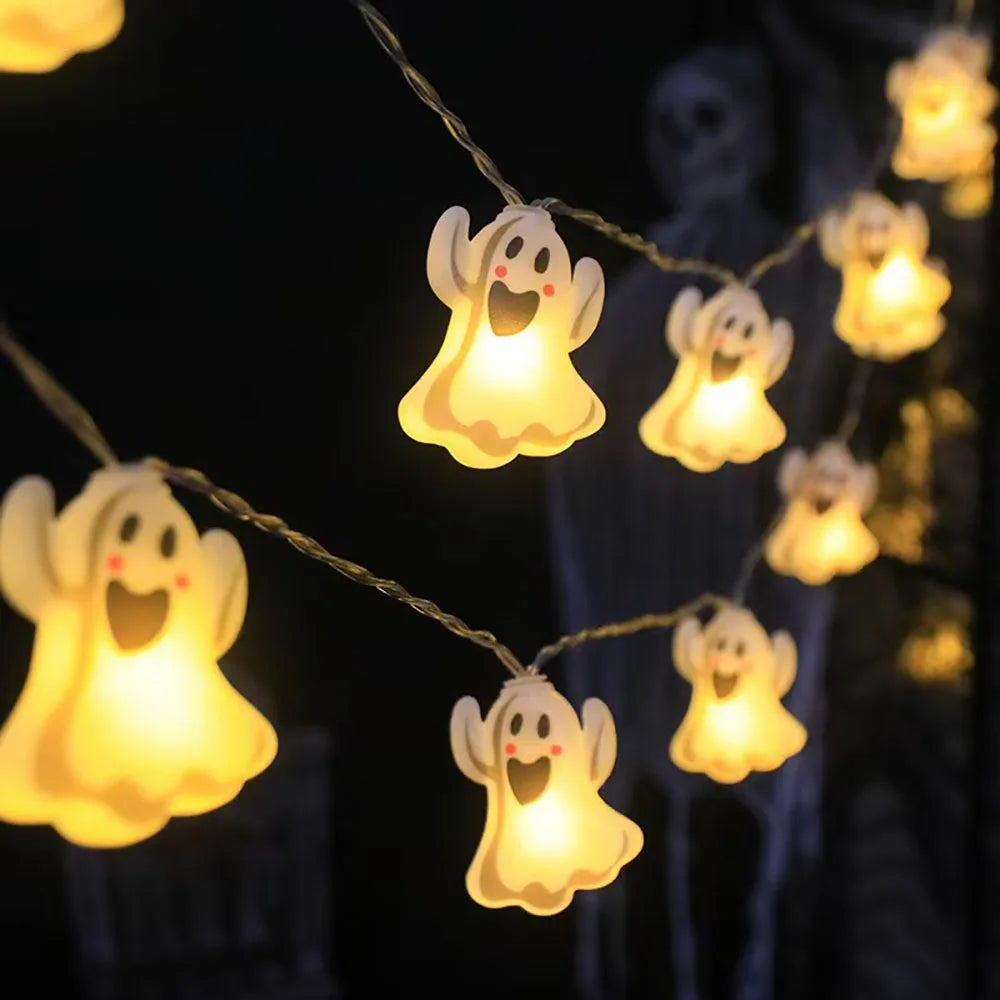 Halloween LED String Lights — Pumpkin, Ghost & Spiderweb
