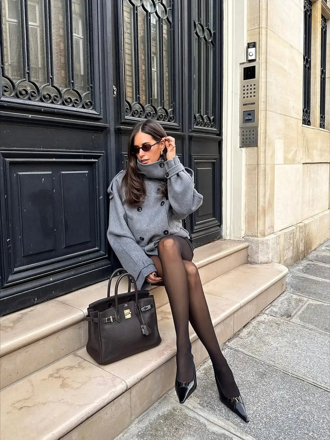 The High-Collar Lace-Up Overcoat