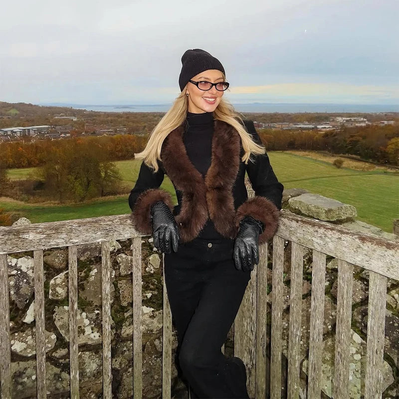 The Cruelty-Free Leather Jacket with Fur Collar