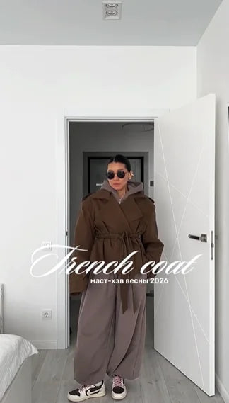 The Lace-Up Belted Short Trench