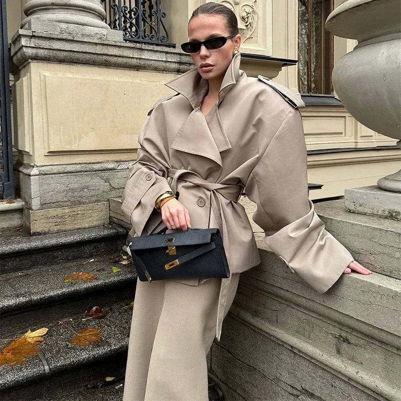 The V-Neck Belted Trench
