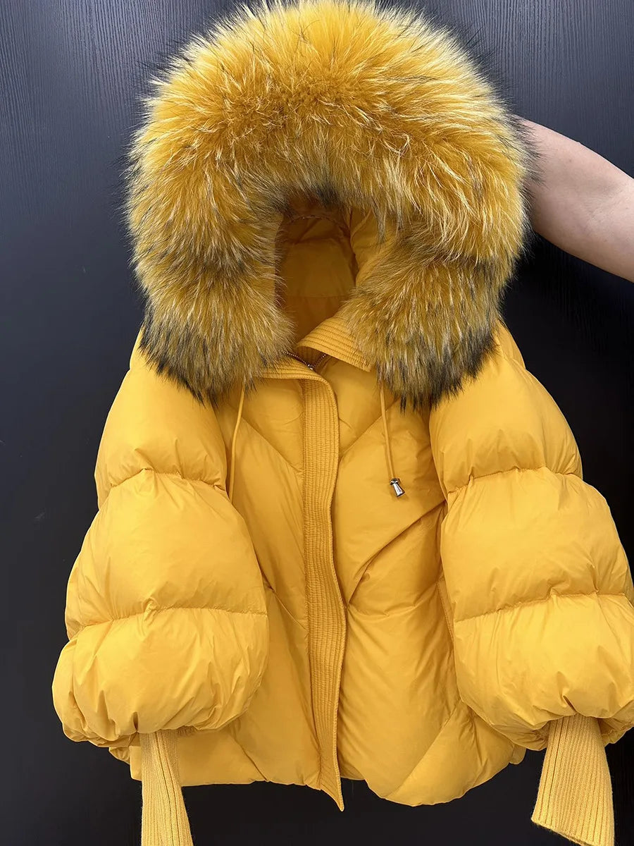 The Down Puffer with Natural Fur Collar