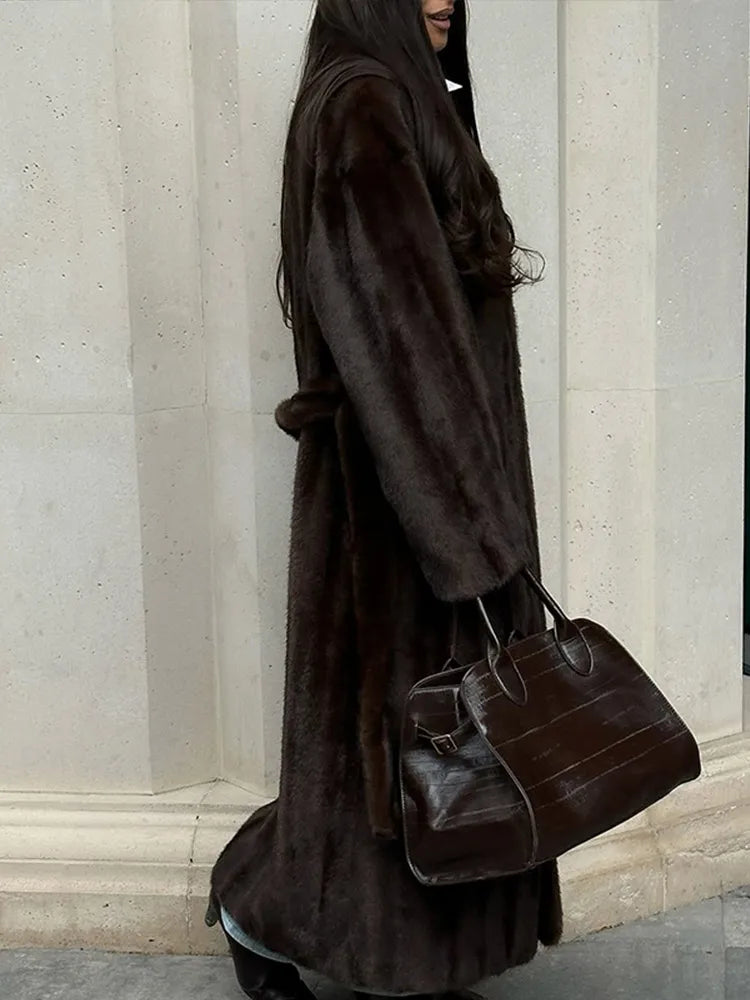 The Long Brown Cruelty-Free Fur Coat
