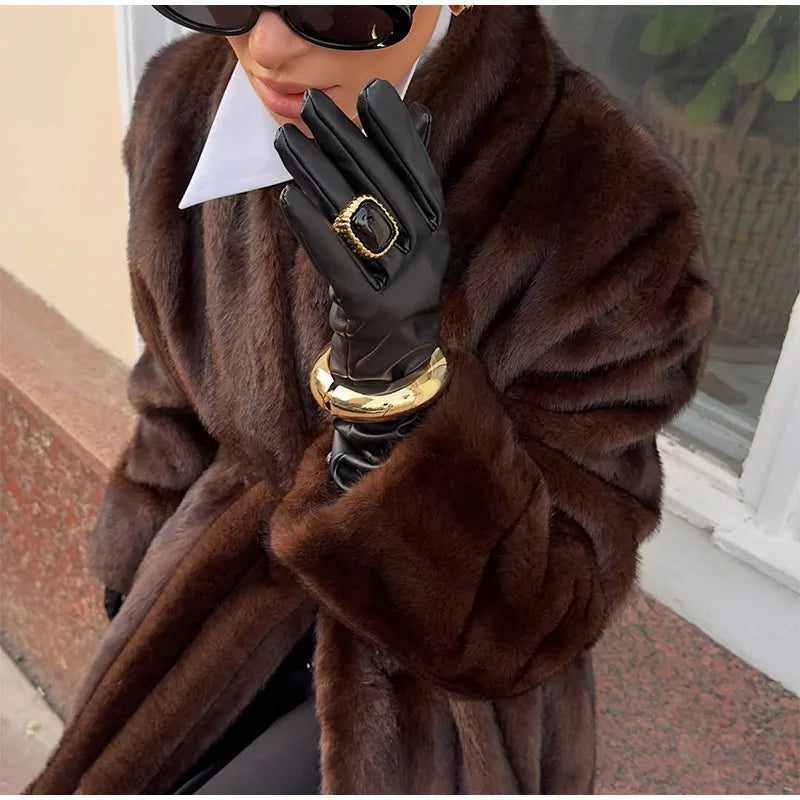 The Long Brown Cruelty-Free Fur Coat
